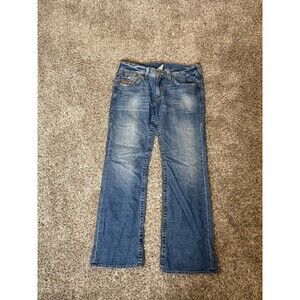 True Religion Mens Size 36 Bootcut Joey Jeans Medium Wash Made in USA Denim